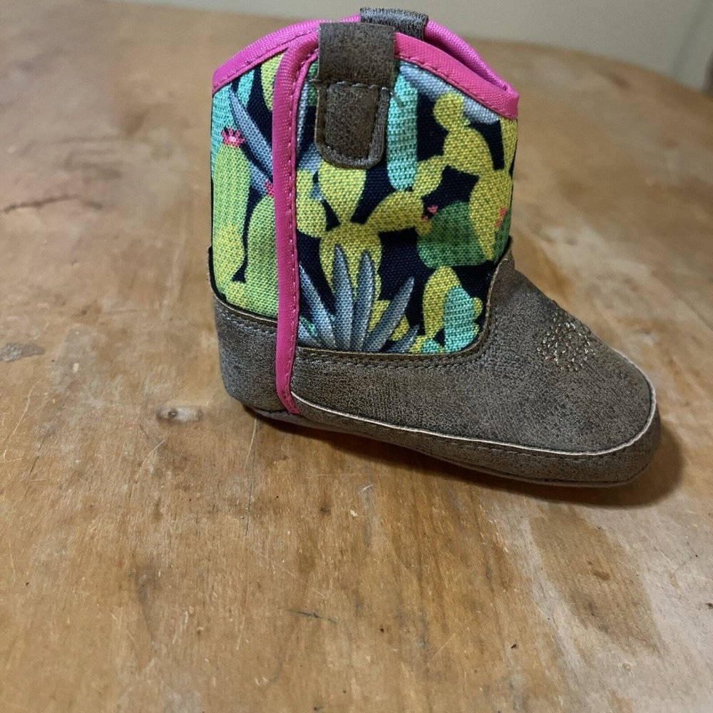 ARIAT TODDLER GIRLS LIL STOMPERS 'CACTUS ANAHEIM' BOOTS/SIZE Newborn To 6wks